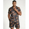 image:imageEkouaer Mens Silk Satin Pajamas Set Short Sleeve Button Up Lounge Pjs SetLeopard Yak