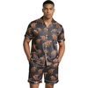 image:imageEkouaer Mens Silk Satin Pajamas Set Short Sleeve Button Up Lounge Pjs SetLeopard Yak