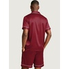 image:imageEkouaer Mens Silk Satin Pajamas Set Short Sleeve Button Up Lounge Pjs SetRed Diamond Pattern