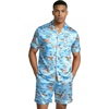 image:imageEkouaer Mens Silk Satin Pajamas Set Short Sleeve Button Up Lounge Pjs SetSerene Blue
