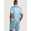 image:imageEkouaer Mens Silk Satin Pajamas Set Short Sleeve Button Up Lounge Pjs SetSerene Blue