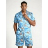 image:imageEkouaer Mens Silk Satin Pajamas Set Short Sleeve Button Up Lounge Pjs SetSerene Blue