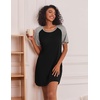 image:imageEkouaer Nightgowns for Women Short Sleeve Sleep Shirts Raglan Night ShirtBlack 2