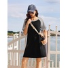 image:imageEkouaer Nightgowns for Women Short Sleeve Sleep Shirts Raglan Night ShirtBlack 2