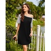 image:imageEkouaer Nightgowns for Women Short Sleeve Sleep Shirts Raglan Night ShirtBlack 2