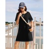 image:imageEkouaer Nightgowns for Women Short Sleeve Sleep Shirts Raglan Night ShirtBlack