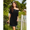image:imageEkouaer Nightgowns for Women Short Sleeve Sleep Shirts Raglan Night ShirtBlack