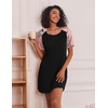 image:imageEkouaer Nightgowns for Women Short Sleeve Sleep Shirts Raglan Night ShirtBlack Pink Floral