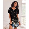 image:imageEkouaer Nightgowns for Women Short Sleeve Sleep Shirts Raglan Night ShirtButterfly