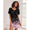 image:imageEkouaer Nightgowns for Women Short Sleeve Sleep Shirts Raglan Night ShirtCherry Blossoms