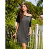 image:imageEkouaer Nightgowns for Women Short Sleeve Sleep Shirts Raglan Night ShirtDark Grey2