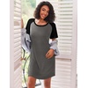 image:imageEkouaer Nightgowns for Women Short Sleeve Sleep Shirts Raglan Night ShirtDark Grey2