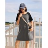 image:imageEkouaer Nightgowns for Women Short Sleeve Sleep Shirts Raglan Night ShirtDark Grey2
