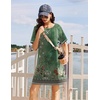 image:imageEkouaer Nightgowns for Women Short Sleeve Sleep Shirts Raglan Night ShirtFloral Green