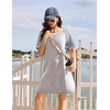 image:imageEkouaer Nightgowns for Women Short Sleeve Sleep Shirts Raglan Night ShirtGrey Striped