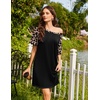 image:imageEkouaer Nightgowns for Women Short Sleeve Sleep Shirts Raglan Night ShirtLeopard