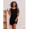 image:imageEkouaer Nightgowns for Women Short Sleeve Sleep Shirts Raglan Night ShirtLeopard