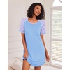 image:imageEkouaer Nightgowns for Women Short Sleeve Sleep Shirts Raglan Night ShirtLight Blue