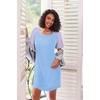 image:imageEkouaer Nightgowns for Women Short Sleeve Sleep Shirts Raglan Night ShirtLight Blue
