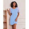 image:imageEkouaer Nightgowns for Women Short Sleeve Sleep Shirts Raglan Night ShirtLight Blue