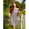 image:imageEkouaer Nightgowns for Women Short Sleeve Sleep Shirts Raglan Night ShirtLight Grey2