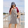image:imageEkouaer Nightgowns for Women Short Sleeve Sleep Shirts Raglan Night ShirtLight Grey2