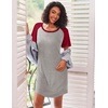image:imageEkouaer Nightgowns for Women Short Sleeve Sleep Shirts Raglan Night ShirtLight Grey2