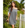 image:imageEkouaer Nightgowns for Women Short Sleeve Sleep Shirts Raglan Night ShirtMedium Grey