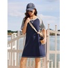 image:imageEkouaer Nightgowns for Women Short Sleeve Sleep Shirts Raglan Night ShirtNavy Blue