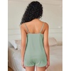 image:imageEkouaer Pajama Sets for Women Cute Printed Lace Cami Pj Shorts SetLight Green