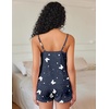 image:imageEkouaer Pajama Sets for Women Cute Printed Lace Cami Pj Shorts SetNavy Blue Star