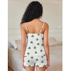 image:imageEkouaer Pajama Sets for Women Cute Printed Lace Cami Pj Shorts SetWhite Cactus