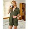 image:imageEkouaer Pajamas Set for Women Short Sleeve Sleepwear Button Down Pj XSXXXLArmy Green