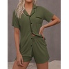 image:imageEkouaer Pajamas Set for Women Short Sleeve Sleepwear Button Down Pj XSXXXLArmy Green