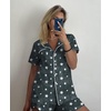 image:imageEkouaer Pajamas Set for Women Short Sleeve Sleepwear Button Down Pj XSXXXLGray Star Print