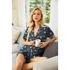 image:imageEkouaer Pajamas Set for Women Short Sleeve Sleepwear Button Down Pj XSXXXLGray Star Print