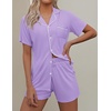 image:imageEkouaer Pajamas Set for Women Short Sleeve Sleepwear Button Down Pj XSXXXLLavender