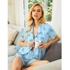 image:imageEkouaer Pajamas Set for Women Short Sleeve Sleepwear Button Down Pj XSXXXLLight Blue Bows