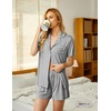 image:imageEkouaer Pajamas Set for Women Short Sleeve Sleepwear Button Down Pj XSXXXLLight Floral Grey