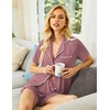 image:imageEkouaer Pajamas Set for Women Short Sleeve Sleepwear Button Down Pj XSXXXLMauve