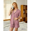 image:imageEkouaer Pajamas Set for Women Short Sleeve Sleepwear Button Down Pj XSXXXLMauve