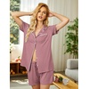 image:imageEkouaer Pajamas Set for Women Short Sleeve Sleepwear Button Down Pj XSXXXLMauve