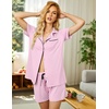 image:imageEkouaer Pajamas Set for Women Short Sleeve Sleepwear Button Down Pj XSXXXLMisty Rose