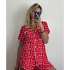 image:imageEkouaer Pajamas Set for Women Short Sleeve Sleepwear Button Down Pj XSXXXLRed Heart Print