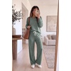 image:imageEkouaer Pajamas for Women Set Soft Longe Sleeve 2 Piece Lounge SetArmy