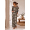 image:imageEkouaer Pajamas for Women Set Soft Longe Sleeve 2 Piece Lounge SetCheetah