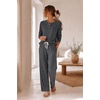 image:imageEkouaer Pajamas for Women Set Soft Longe Sleeve 2 Piece Lounge SetDak Grey