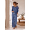 image:imageEkouaer Pajamas for Women Set Soft Longe Sleeve 2 Piece Lounge SetDeep Navy Blue