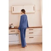 image:imageEkouaer Pajamas for Women Set Soft Longe Sleeve 2 Piece Lounge SetDeep Navy Blue