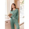 image:imageEkouaer Pajamas for Women Set Soft Longe Sleeve 2 Piece Lounge SetGreen